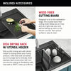 33” Drop-In Top Mount 16 Gauge Workstation Kitchen Sink Single Bowl with WorkFlow™ Ledge and Accessories